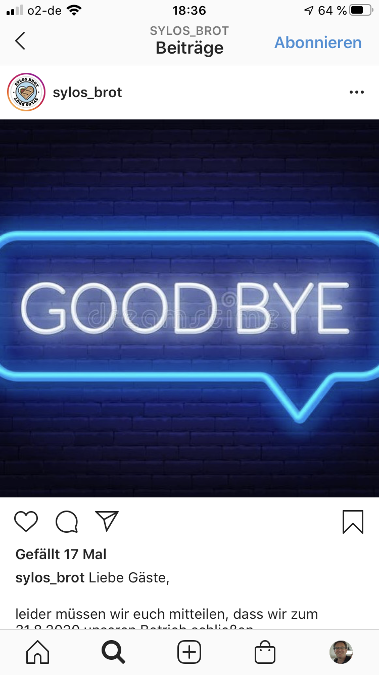 Schliessung von Sylo's Brot